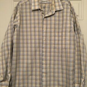 Van Heusen Men's Checkered Shirt - Yellow and Blue